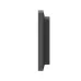Side profile of Logitech Tap Scheduler highlighting slim rectangular design and wall bracket attachment.