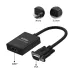 Onten OTN-7557A HDMI Female to VGA Male Adapter with Audio shown in a product view highlighting cable length and ports.