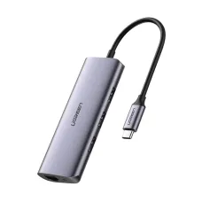 Ugreen CM252 Type-C Male to Tri USB Lan Micro USB Female Converter #60718