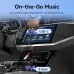 Vention BIFBF USB-C to 3.5mm cable connecting a smartphone in a car mount to a car's 3.5mm input for music playback.