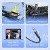Four panel graphic for Vention BIFBF cable: DAC chip, car use, USB-C compatibility with various devices, and 3.5mm jack.