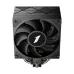 A top-down render of a black CY12 CPU cooler, showing its large black fan with a white logo and the fins on top.