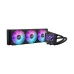 Triple RGB fan radiator with vibrant lighting and ROG LCD pump unit, high-performance liquid CPU cooler