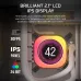 Close-up of Corsair iCUE LINK TITAN 240 RX LCD CPU Cooler with vibrant 2.1