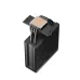 Isometric view of the DeepCool AG400 BK ARGB V2 heatsink block. It shows the black fins, four heatpipes, and base.