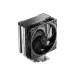 Front angled view of DeepCool AG400 G2 Single Tower 120mm CPU Cooler showing fan mounted on heatsink with heat pipes visible