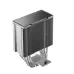 Side profile view of Deepcool AG600 Single Tower 120mm CPU Cooler highlighting dense fin stack design with exposed heat pipes and base plate