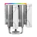 Front-facing shot of the DeepCool AK620 DIGITAL SE WH CPU Cooler with dual fans and RGB-lit dual-tower heatsinks.