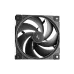 Close-up view of DeepCool LE240 V2 ZERO DARK 240mm All-in-One Liquid CPU Cooler fan displaying large curved blades and frame structure