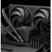 Installed system view of DeepCool LE240 V2 ZERO DARK 240mm All-in-One Liquid CPU Cooler mounted inside PC case with dual fans and tubing connected