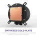 Cold plate view of NZXT Kraken Elite 360 RGB V2 360mm CPU Cooler showing copper base and mounting frame