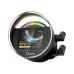 Ocypus Sigma L36 BK CPU liquid cooler pump block with LCD display and RGB lighting.