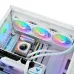 Interior PC build featuring Thermaltake LB360-S ARGB Sync CPU Cooler Snow with triple RGB fans and water block.