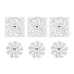 Top view of Thermaltake MINECUBE 360 Ultra ARGB Sync Snow CPU Cooler fans arranged in rows with white blades and logo.