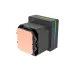 Rear viewpoint of the Thermaltake TH360 V3 Ultra ARGB Sync CPU Cooler block highlighting its copper base plate.