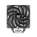 Front view of Thermaltake UX400 CPU Cooler showing large black fan mounted on heatsink with curved blades.