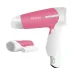 Kemei KM-6830 pink and white hair dryer with foldable handle, sleek design, shown folded and unfolded