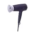 Philips BHD340 hair dryer with diffuser attachment, sleek purple design, side view on clean white background