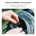 Side view of the Hoco E96A GPS Tracker being placed in a backpack pocket, emphasizing its 7mm thin, 7.5g lightweight design.