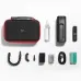 Flat lay of the Ulanzi FM01 Fog Machine kit showing device, remote, nozzles, batteries, and accessories in a zippered case.