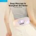 Front view of Vyvylabs waist massager worn on abdomen showing targeted deep massage support design