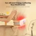 Side view of waist massager emitting heat on lower back highlighting far infrared heating effect