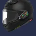XO BE56 Helmet Headset, side-mounted view attached to motorcycle helmet with illuminated control panel visible