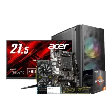 AMD Ryzen 5 5500 Gaming Desktop PC with Monitor