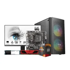 AMD Ryzen 5 5600G Custom Desktop PC with Monitor