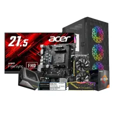 AMD Ryzen 5 5600X Gaming Desktop PC with Monitor