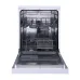 Interior view of Sharp QW-MB612-SS2 Dishwasher with stainless steel cavity, upper rack for cups, and lower rack for plates.