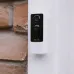 Front view of Meari B1 Video Doorbell mounted on door frame with camera lens, sensor, and bell icon button.