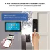 Front viewpoint of SmartX SX86121+SX84207B Doorbell being pressed alongside a mobile app.