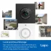 Front view of TP-Link Tapo D210 Smart Door Bell with camera and button surrounded by sample captured scenes.