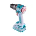 Side view of TOTAL TDLI205582 Drill Machine showing brushless motor, teal body, and 20V MAX lithium battery pack.