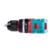Close-up of TOTAL TDLI205582 Drill Machine highlighting torque ring, chuck, and red directional switch on teal casing.