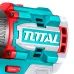 Side view of TOTAL TIDLI206681 Drill Machine casing with turquoise design, brand logo, and red directional switch.
