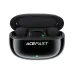 Front view of an open Acefast R2 charging case displaying two microphones and receiver inside with green LED.