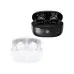 Black and white Acefast W7 TWS charging cases shown open side by side with earbuds inside, front view.