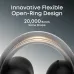 Close-up of Anker Soundcore AeroClip headphones with flexible open-ring design tested for 20,000 bends.