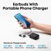 Demonstration of the Anker Soundcore P41i's portable phone charger functionality, showing the case connected to smartphone with charging levels displayed.