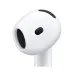AirPods 5 white earbud shown from an angled side view with speaker grilles and charging contacts.