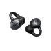A black pair of Baseus Inspire XC1 sport earbuds with ear hooks, featuring silver metallic faceplates with the 