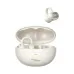 A white pair of Baseus Inspire XC1 wireless sport earbuds with ear hooks, sitting in their open charging case, featuring 