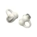 A white pair of Baseus Inspire XC1 sport earbuds with ear hooks, featuring silver metallic faceplates with the 