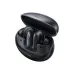 A pair of Baseus Inspire XP1 black wireless earbuds sitting inside their open charging case, with a green indicator light visible.