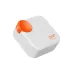CMF Buds Neo charging case shown in angled top view highlighting the compact design and orange dial.