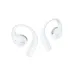 White open-ear wireless earbuds with lightweight ear hook design, built for comfort and extended listening sessions