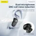 Close-up view of FONENG BL170 ANC + ENC True Wireless Earbuds highlighting dual microphones with ENC call noise reduction feature displayed
