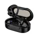 Hoco EQ29 True Wireless Earbuds shown in angled front view with open charging case and ear hook design.